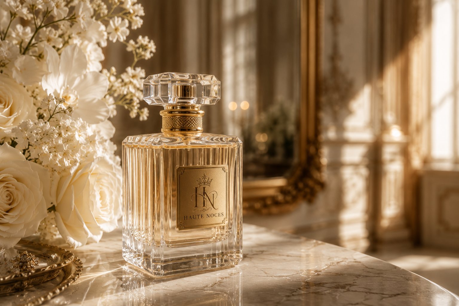 A Haute Noces flacon on marble
